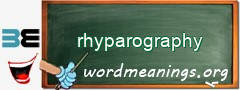 WordMeaning blackboard for rhyparography
